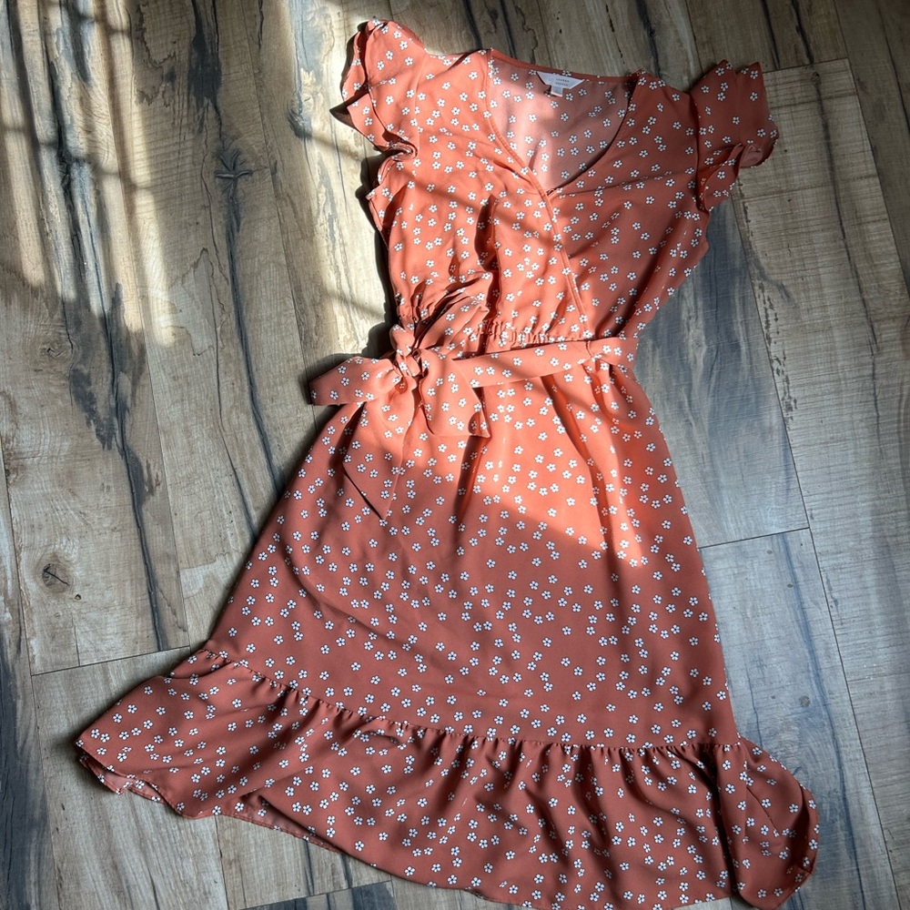 LC Lauren Conrad Rust Floral Dress